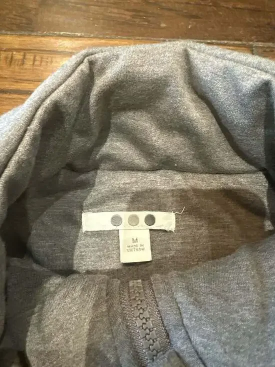 Three Dots Women's Gray Quilted Step Hem Full-Zip Knit Jacket Size M - Picture 3 of 5